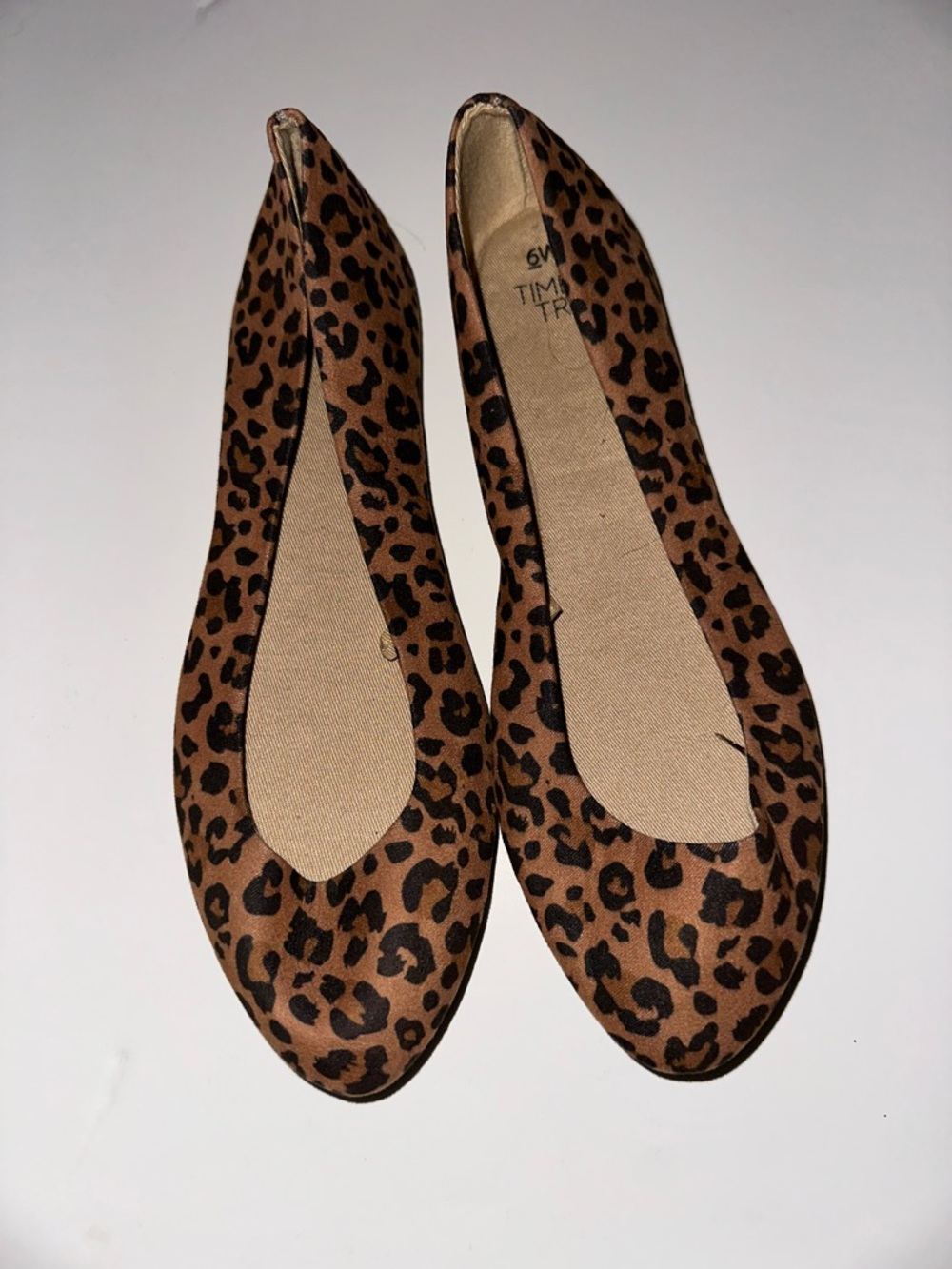 Time and Tru Leopard Print Ballet Flats - Brown & Black